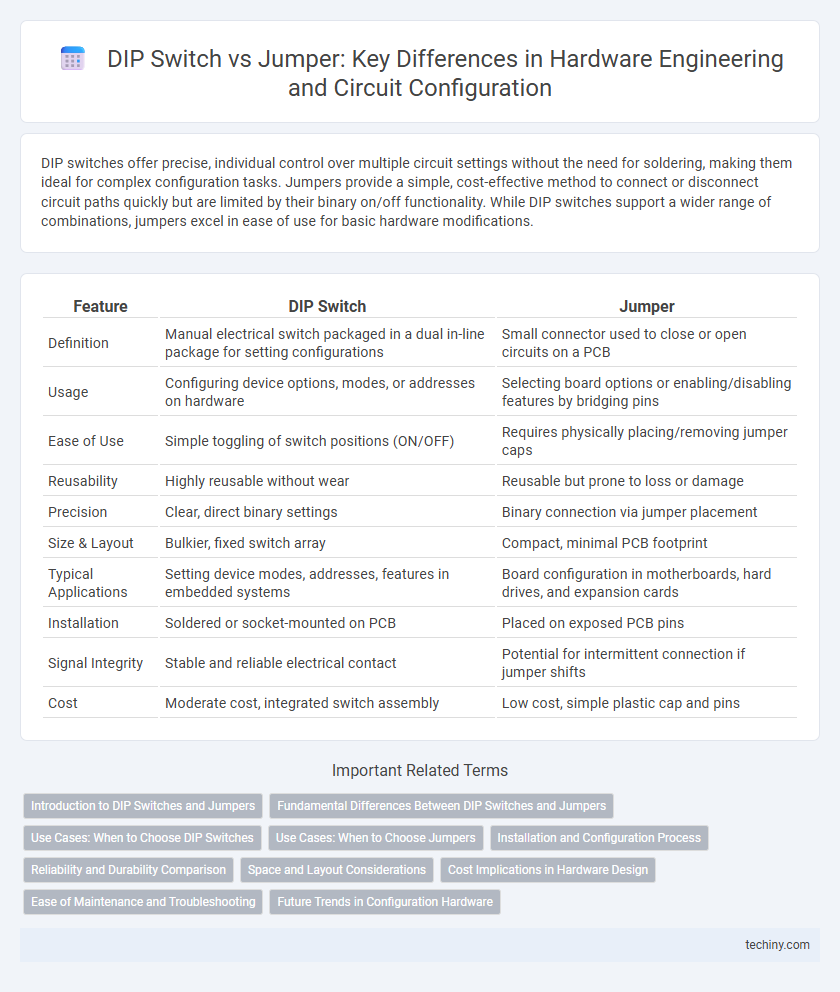 DIP Switch vs Jumper: Key Differences in Hardware Engineering and Circuit Configuration