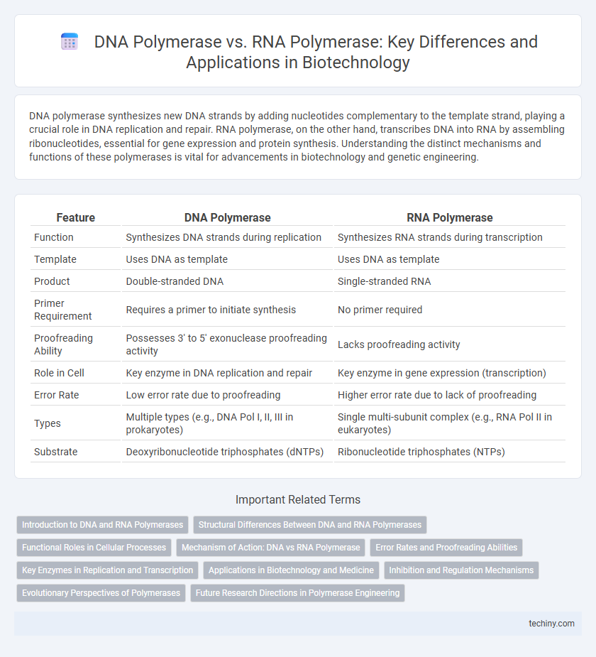 DNA Polymerase vs. RNA Polymerase: Key Differences and Applications in Biotechnology