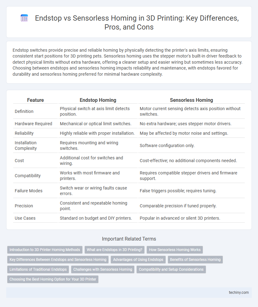 Endstop vs Sensorless Homing in 3D Printing: Key Differences, Pros, and Cons