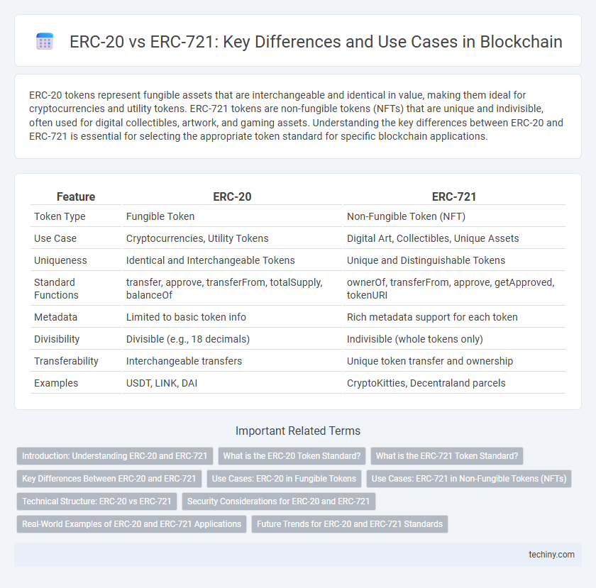 ERC-20 vs ERC-721: Key Differences and Use Cases in Blockchain