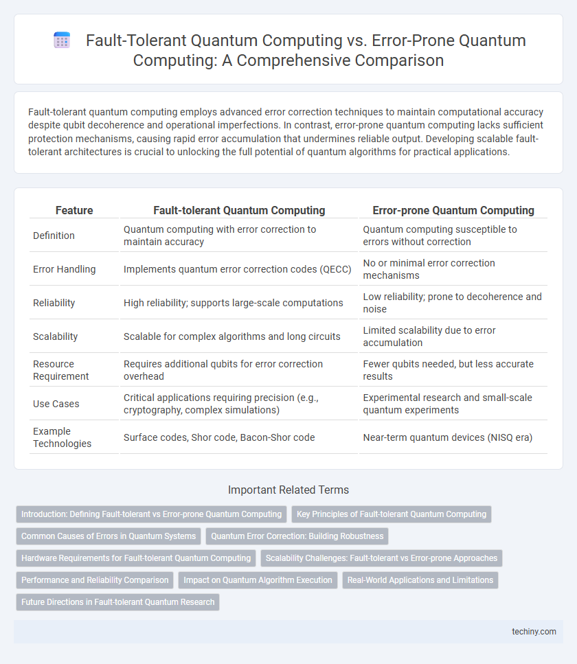Fault-Tolerant Quantum Computing vs. Error-Prone Quantum Computing: A Comprehensive Comparison