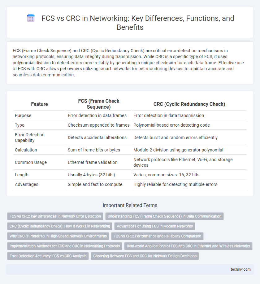 FCS vs CRC in Networking: Key Differences, Functions, and Benefits