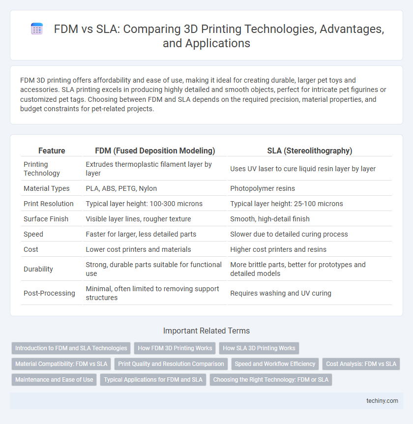 FDM vs SLA: Comparing 3D Printing Technologies, Advantages, and Applications