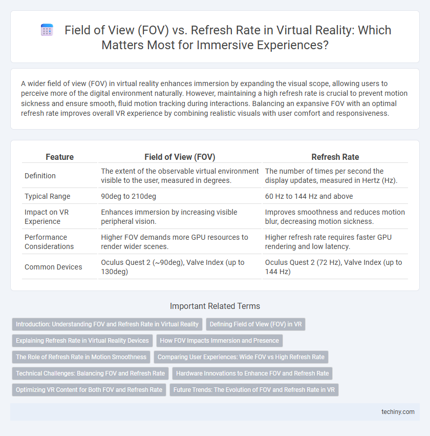 Field of View (FOV) vs. Refresh Rate in Virtual Reality: Which Matters Most for Immersive Experiences?