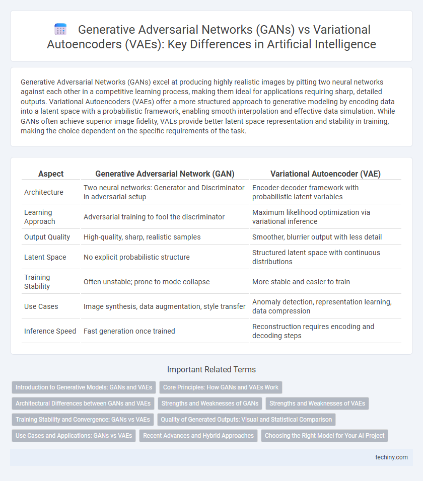 Generative Adversarial Networks (GANs) vs Variational Autoencoders (VAEs): Key Differences in Artificial Intelligence