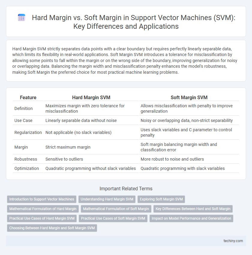 Hard Margin vs. Soft Margin in Support Vector Machines (SVM): Key Differences and Applications