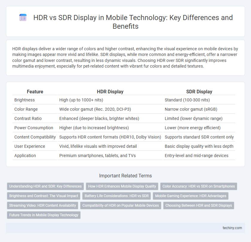 HDR vs SDR Display in Mobile Technology: Key Differences and Benefits