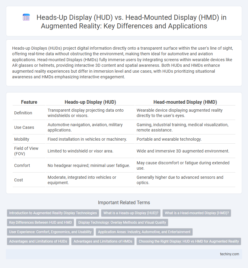 Heads-Up Display (HUD) vs. Head-Mounted Display (HMD) in Augmented Reality: Key Differences and Applications