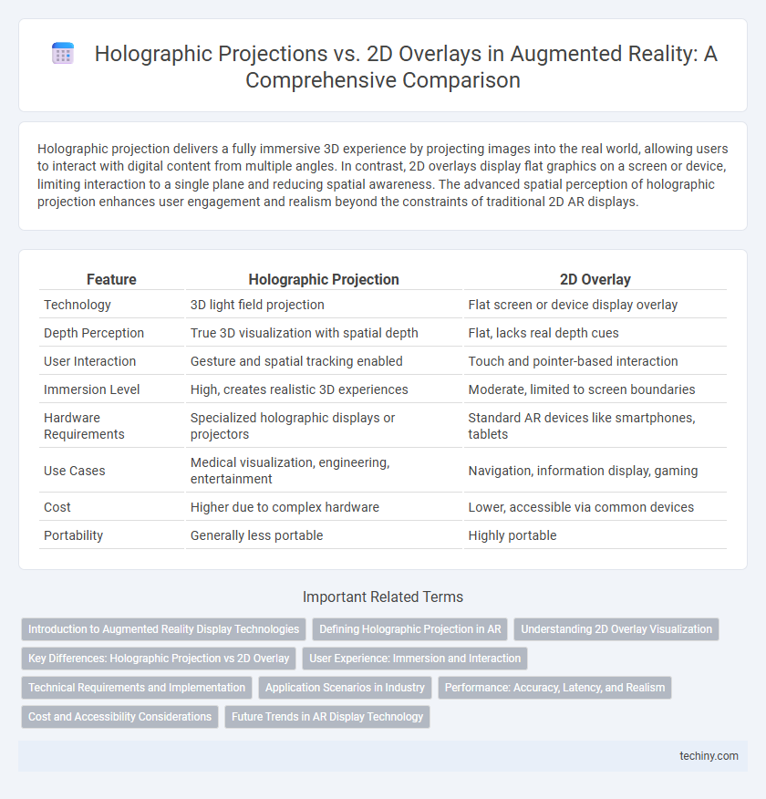 Holographic Projections vs. 2D Overlays in Augmented Reality: A Comprehensive Comparison