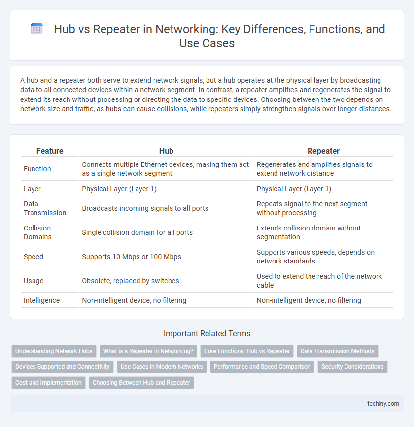 Hub vs Repeater in Networking: Key Differences, Functions, and Use Cases
