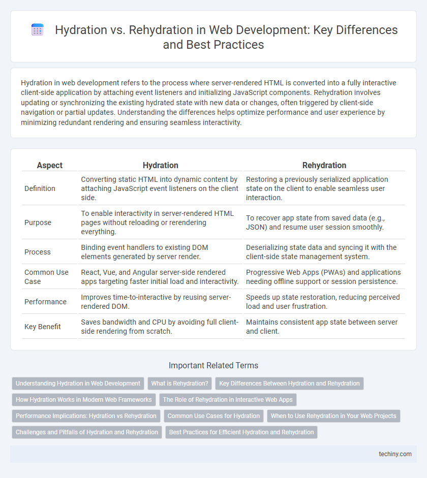 Hydration vs. Rehydration in Web Development: Key Differences and Best Practices
