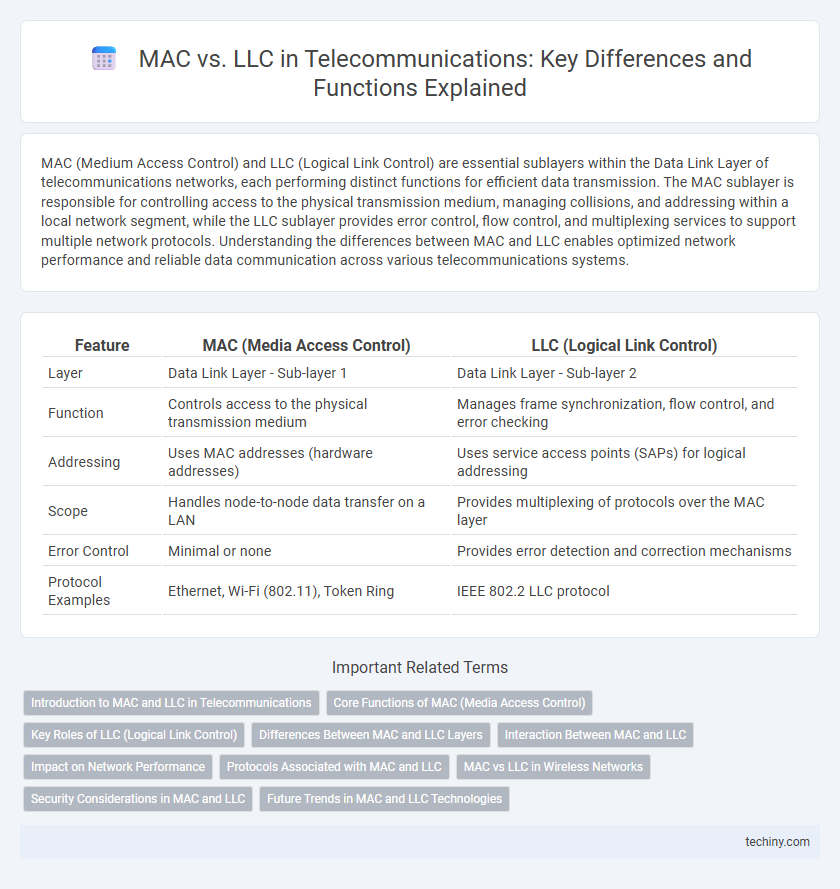 MAC vs. LLC in Telecommunications: Key Differences and Functions Explained