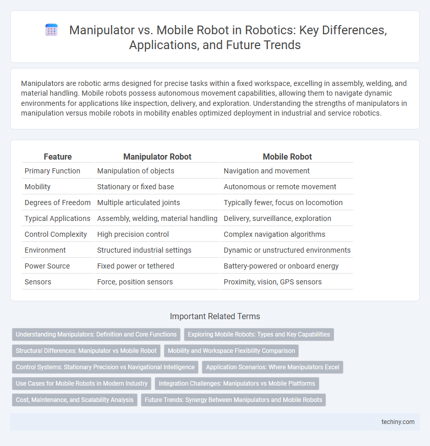 Manipulator vs. Mobile Robot in Robotics: Key Differences, Applications, and Future Trends