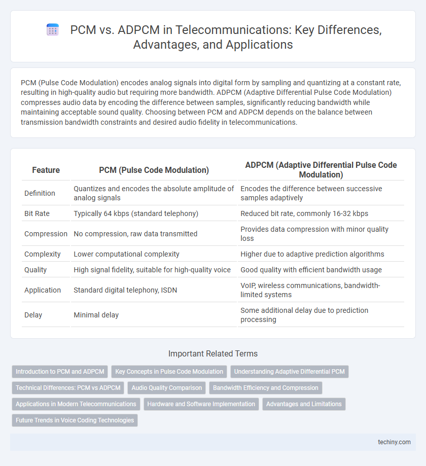 PCM vs. ADPCM in Telecommunications: Key Differences, Advantages, and Applications