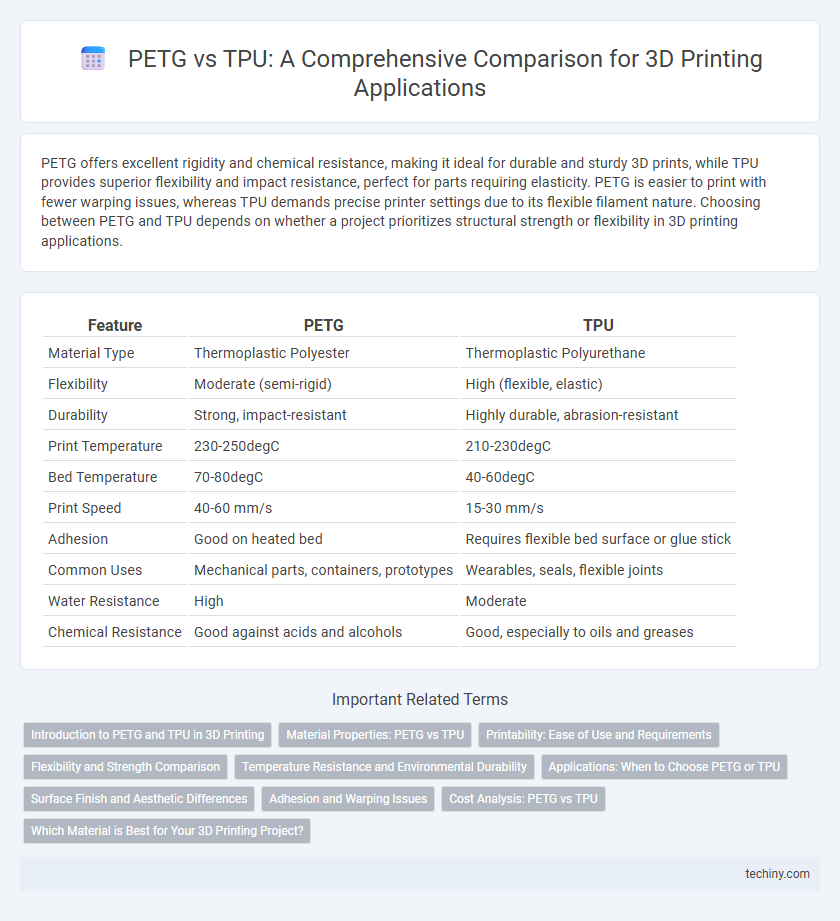 PETG vs TPU: A Comprehensive Comparison for 3D Printing Applications