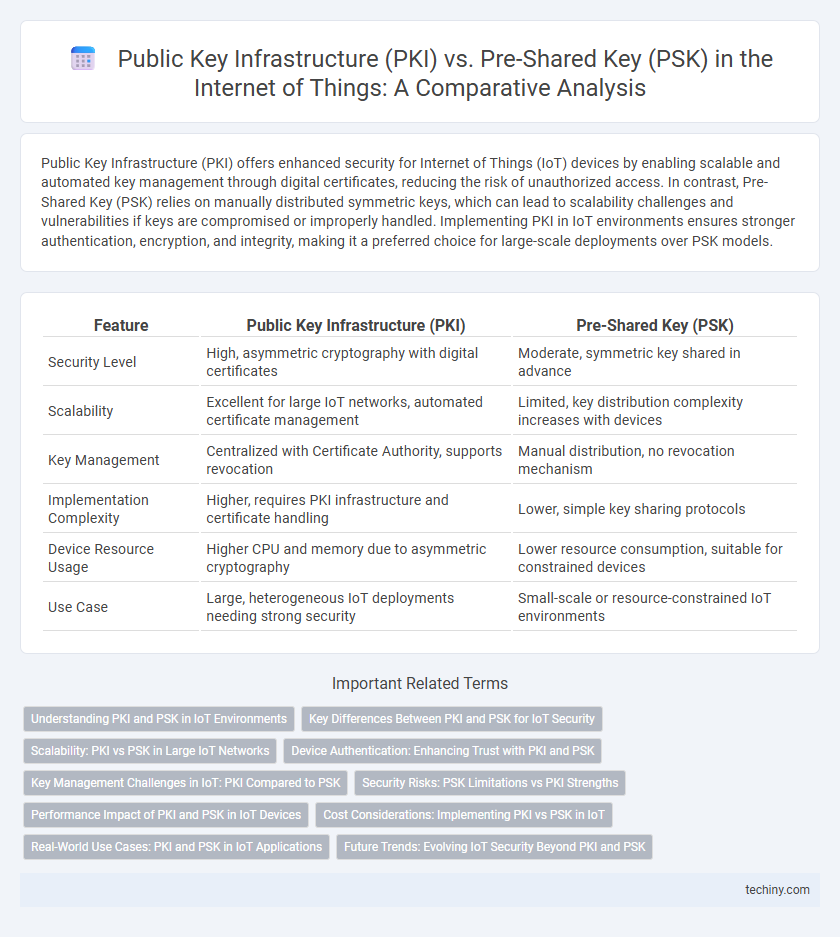 Public Key Infrastructure (PKI) vs. Pre-Shared Key (PSK) in the Internet of Things: A Comparative Analysis