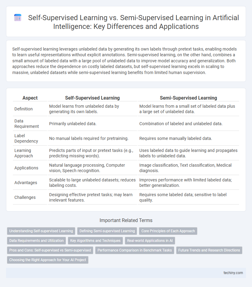 Self-Supervised Learning vs. Semi-Supervised Learning in Artificial Intelligence: Key Differences and Applications