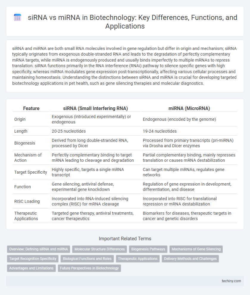siRNA vs miRNA in Biotechnology: Key Differences, Functions, and Applications