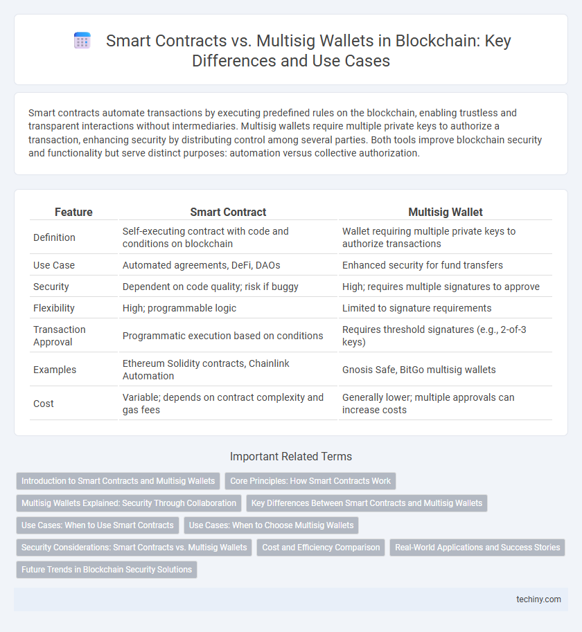 Smart Contracts vs. Multisig Wallets in Blockchain: Key Differences and Use Cases