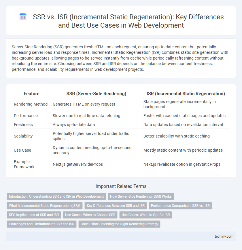 SSR vs. ISR (Incremental Static Regeneration): Key Differences and Best Use Cases in Web Development