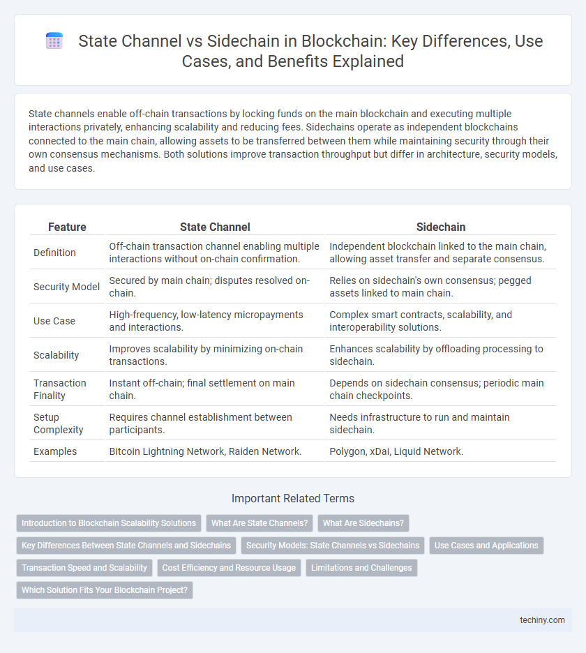 State Channel vs Sidechain in Blockchain: Key Differences, Use Cases, and Benefits Explained