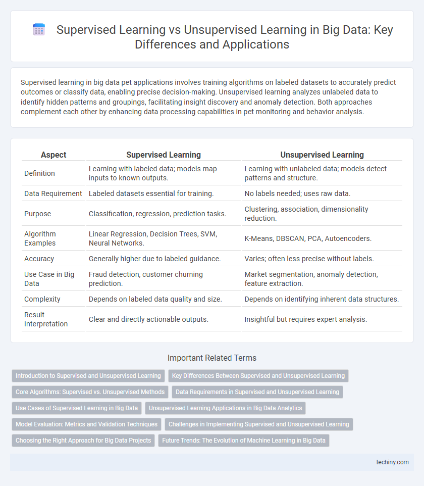 Supervised Learning vs Unsupervised Learning in Big Data: Key Differences and Applications