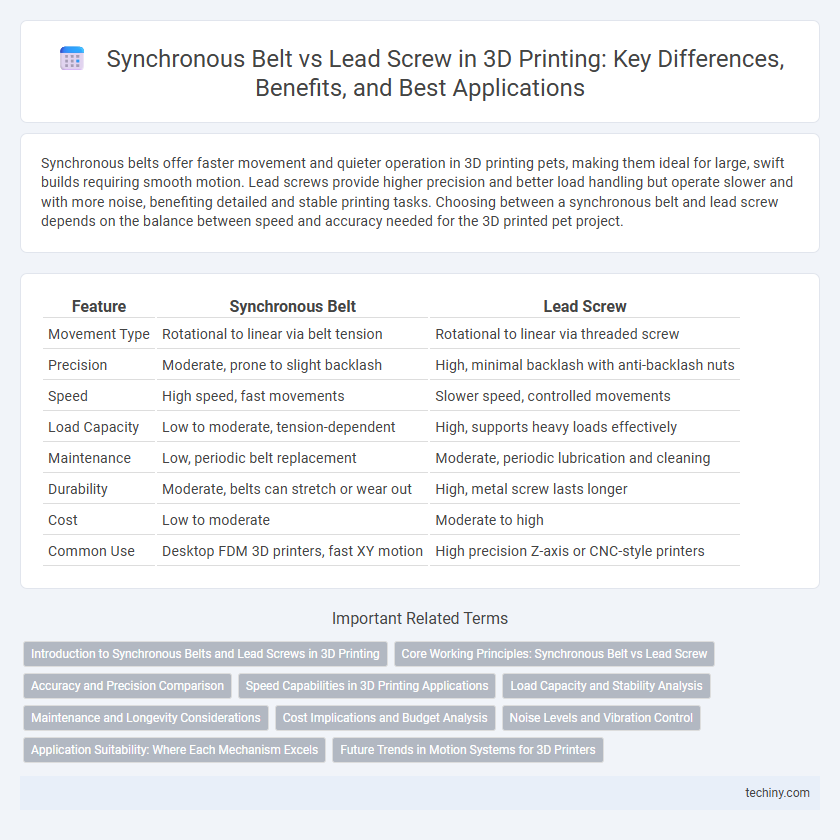 Synchronous Belt vs Lead Screw in 3D Printing: Key Differences, Benefits, and Best Applications