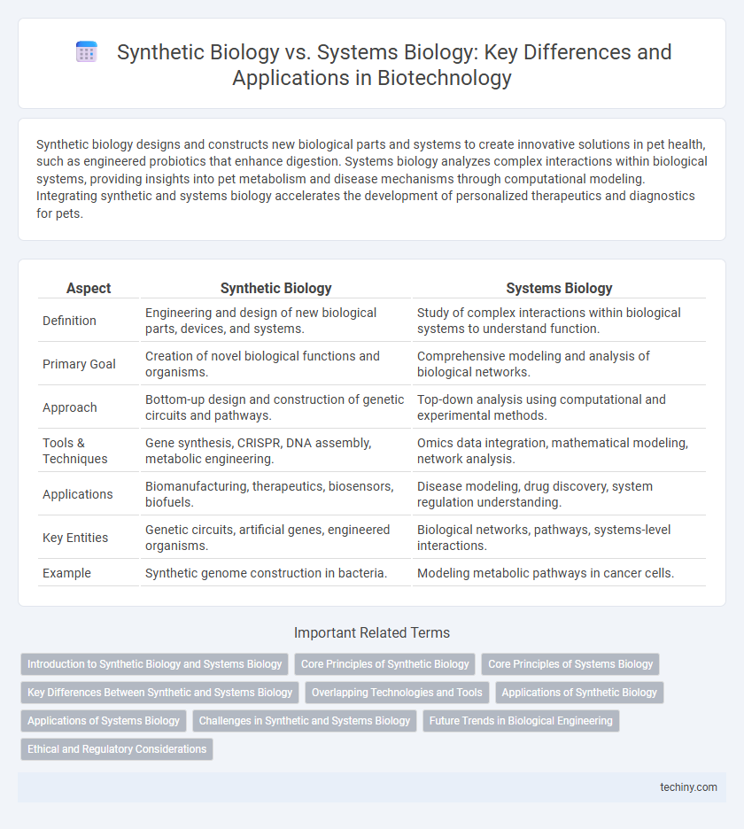 Synthetic Biology vs. Systems Biology: Key Differences and Applications in Biotechnology