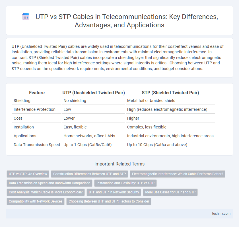 UTP vs STP Cables in Telecommunications: Key Differences, Advantages, and Applications
