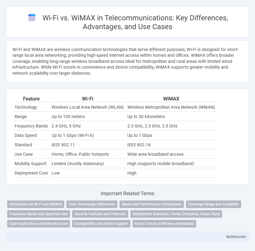 Wi-Fi vs. WiMAX in Telecommunications: Key Differences, Advantages, and Use Cases