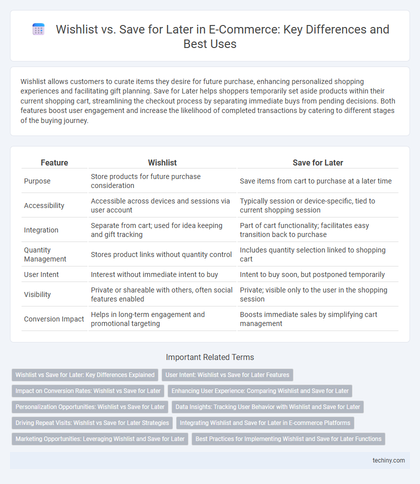 Wishlist vs. Save for Later in E-Commerce: Key Differences and Best Uses