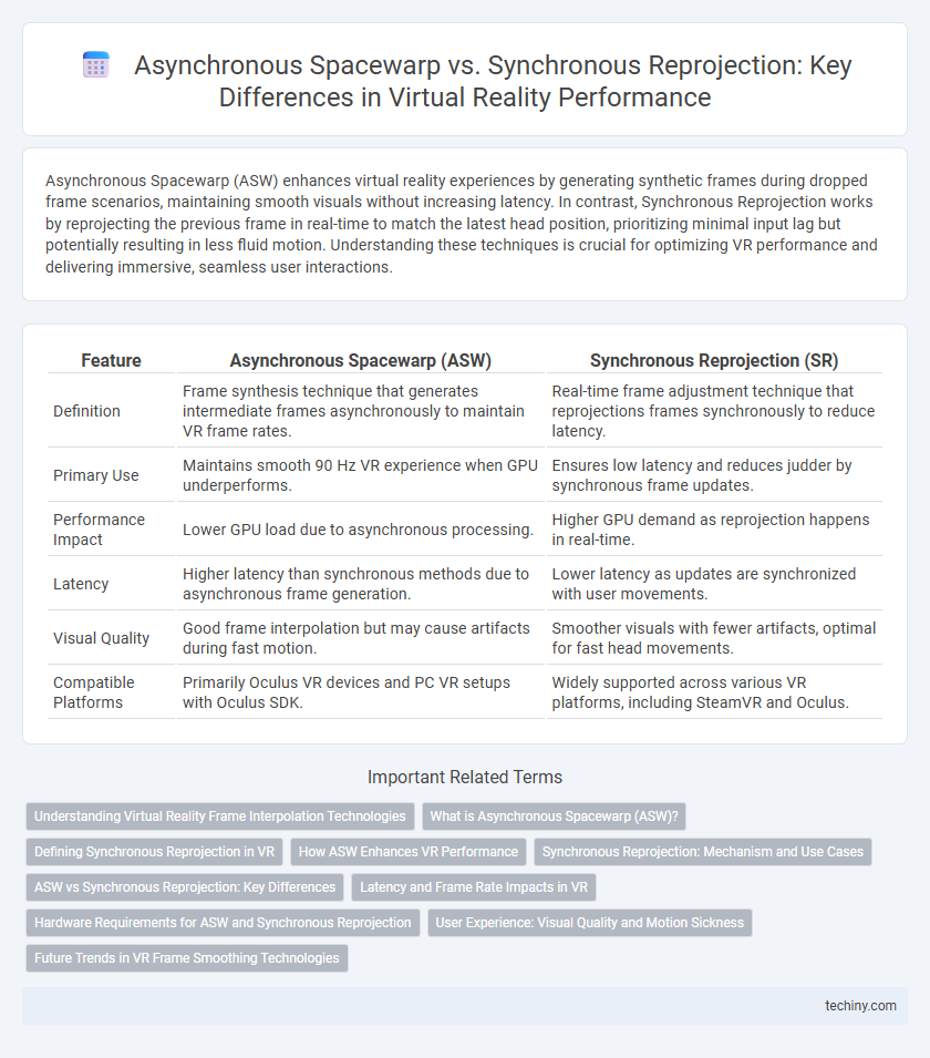 Asynchronous Spacewarp vs. Synchronous Reprojection: Key Differences in Virtual Reality Performance