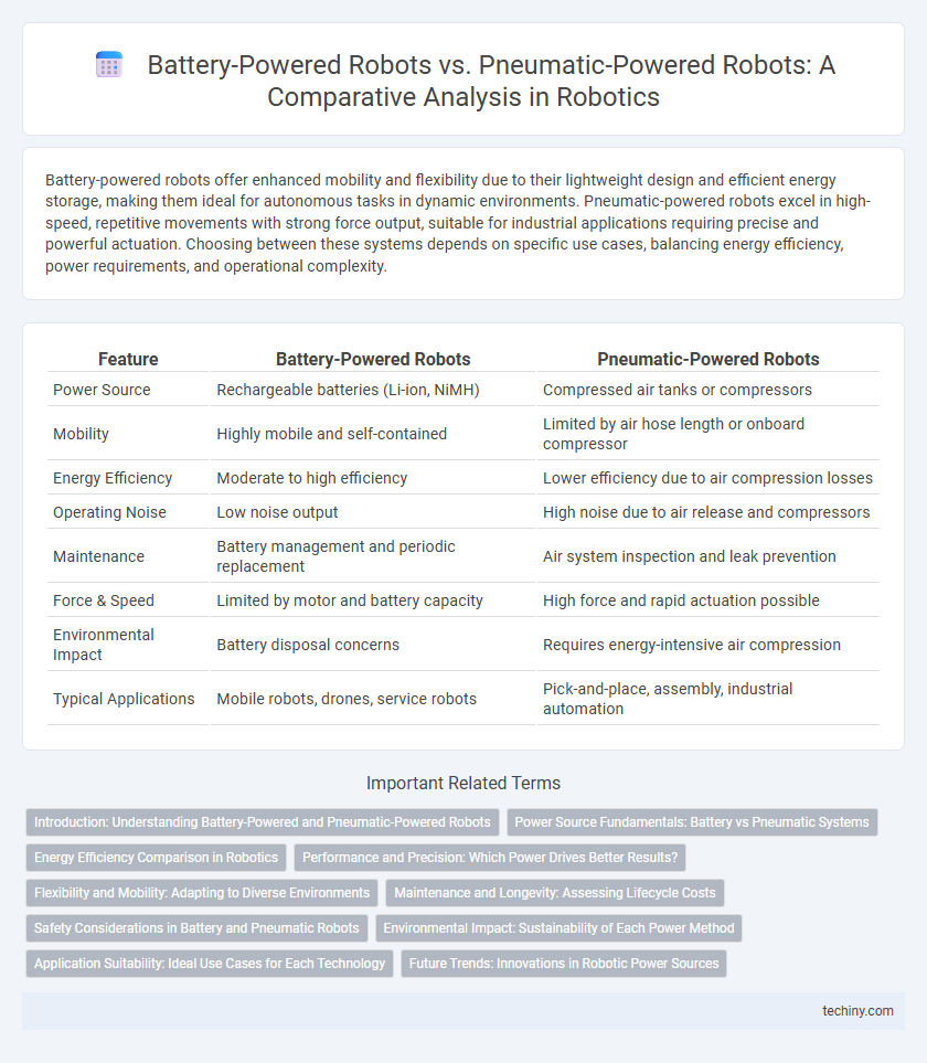 Battery-Powered Robots vs. Pneumatic-Powered Robots: A Comparative Analysis in Robotics