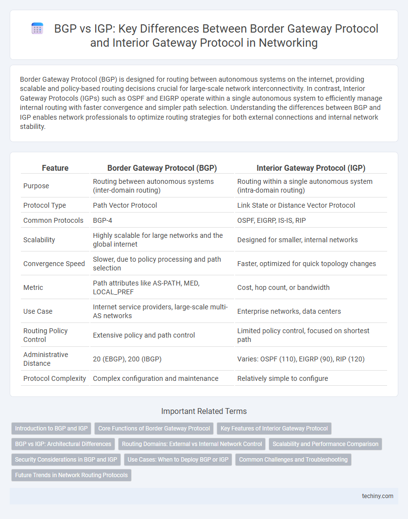 BGP vs IGP: Key Differences Between Border Gateway Protocol and Interior Gateway Protocol in Networking