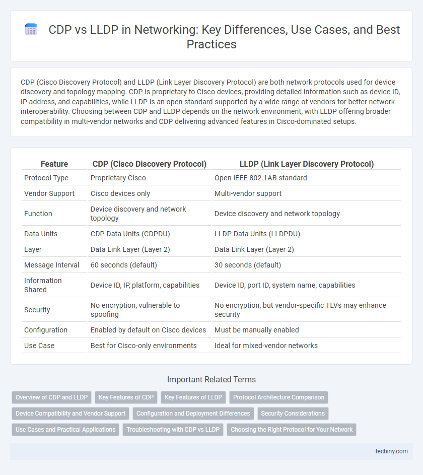 CDP vs LLDP in Networking: Key Differences, Use Cases, and Best Practices