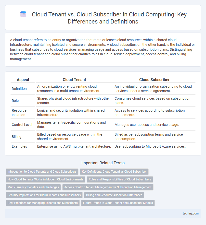 Cloud Tenant vs. Cloud Subscriber in Cloud Computing: Key Differences and Definitions