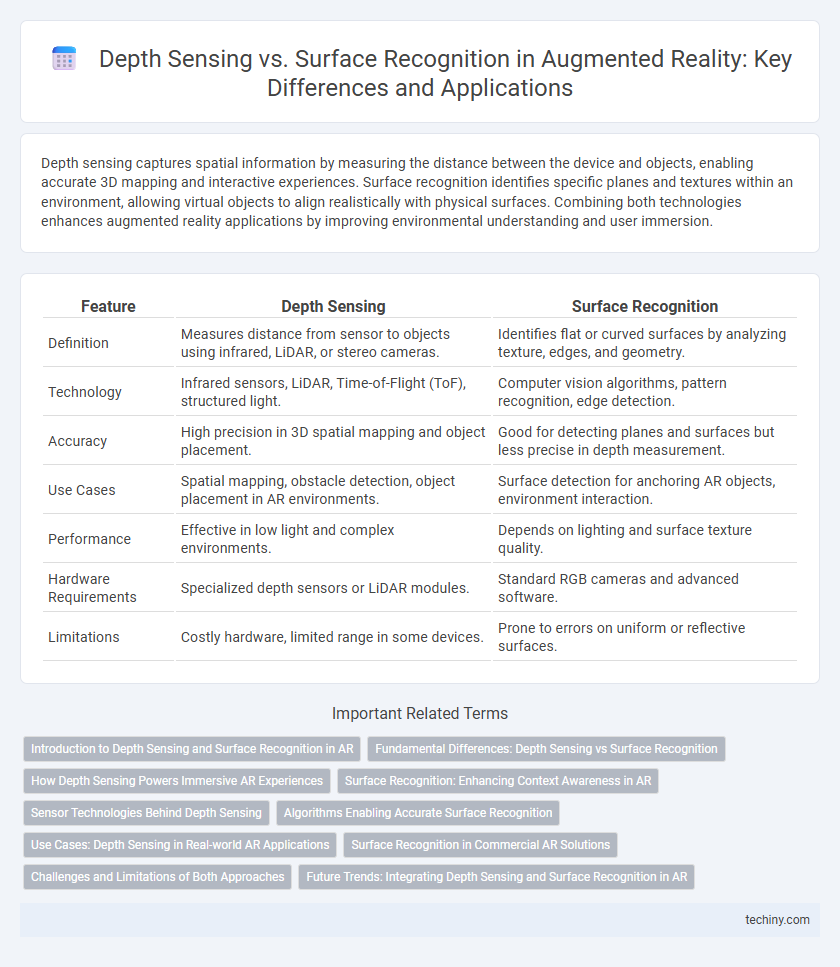 Depth Sensing vs. Surface Recognition in Augmented Reality: Key Differences and Applications