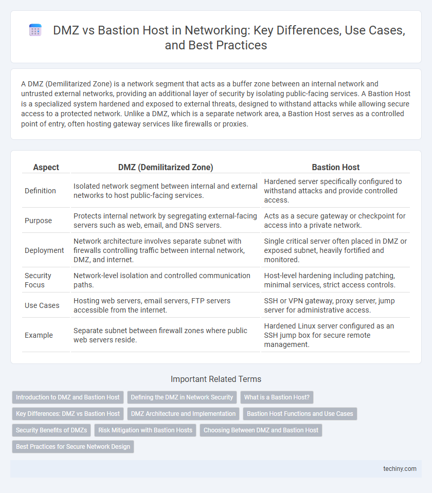 DMZ vs Bastion Host in Networking: Key Differences, Use Cases, and Best Practices