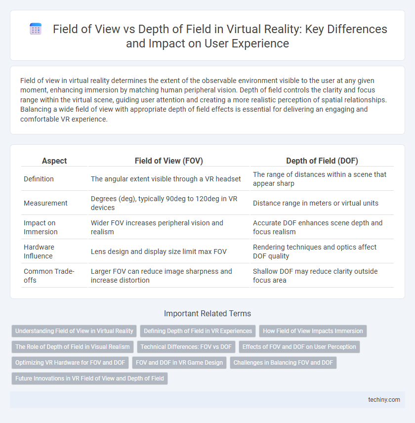 Field of View vs Depth of Field in Virtual Reality: Key Differences and Impact on User Experience