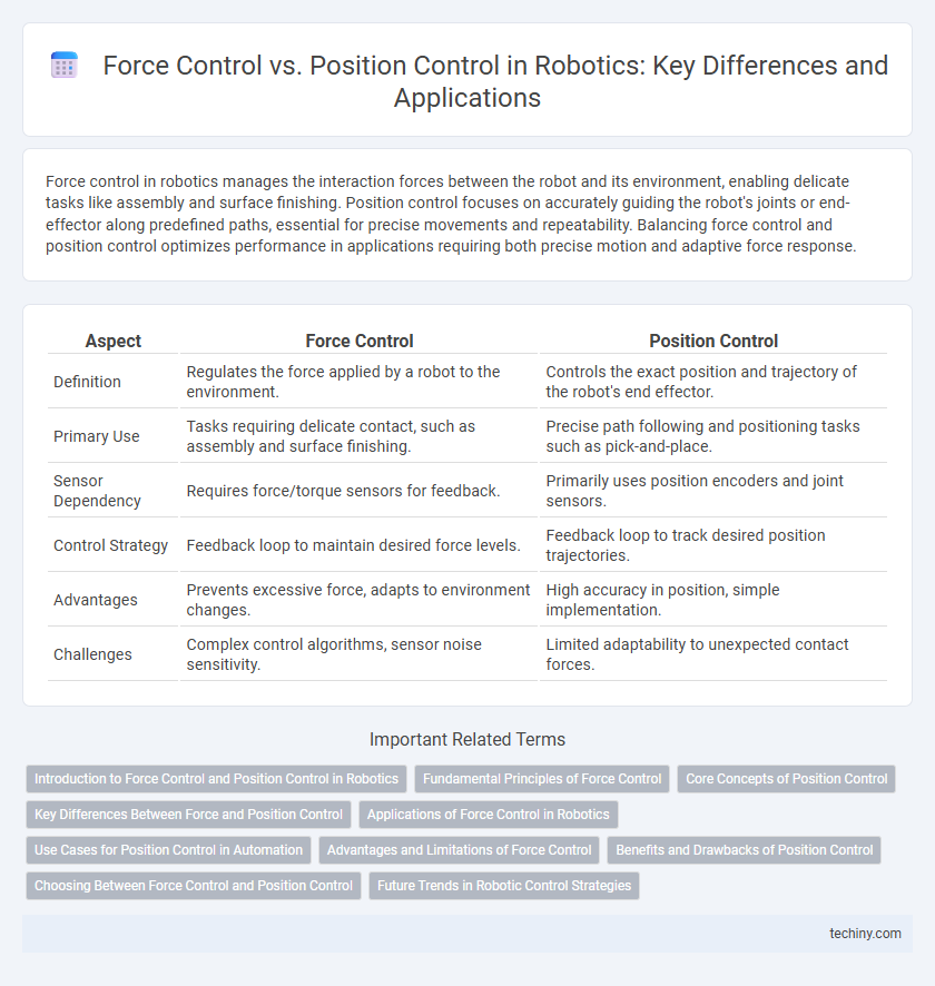 Force Control vs. Position Control in Robotics: Key Differences and Applications