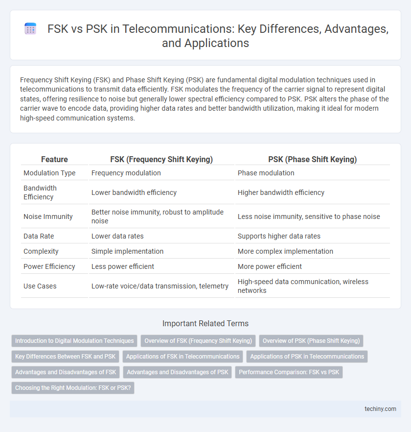 FSK vs PSK in Telecommunications: Key Differences, Advantages, and Applications