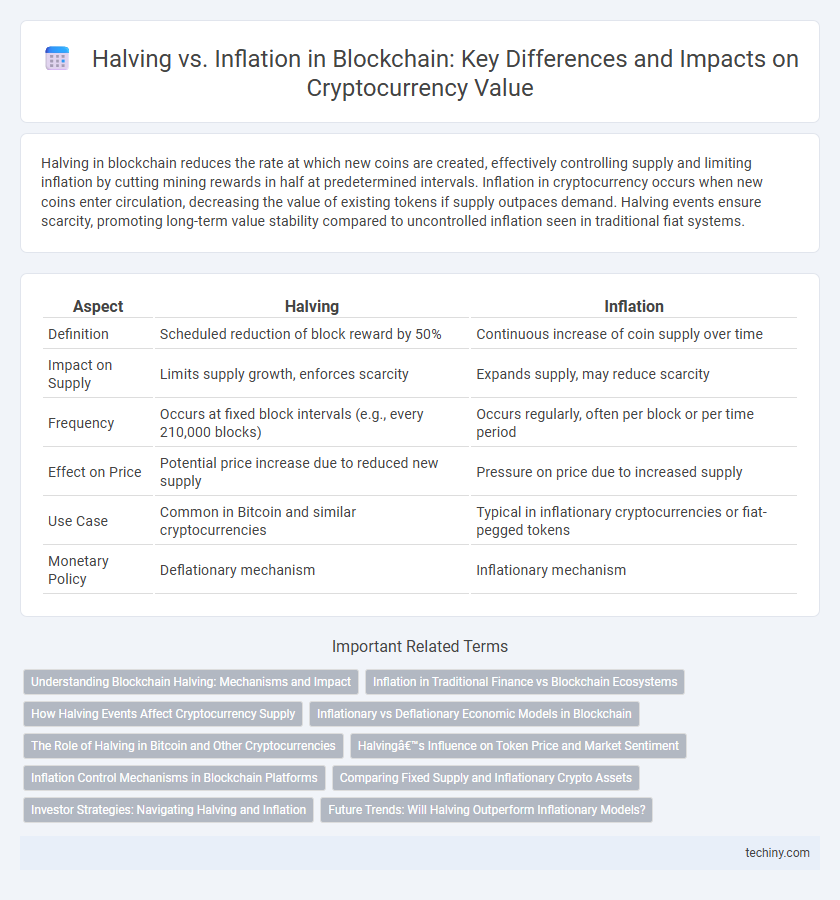 Halving vs. Inflation in Blockchain: Key Differences and Impacts on Cryptocurrency Value
