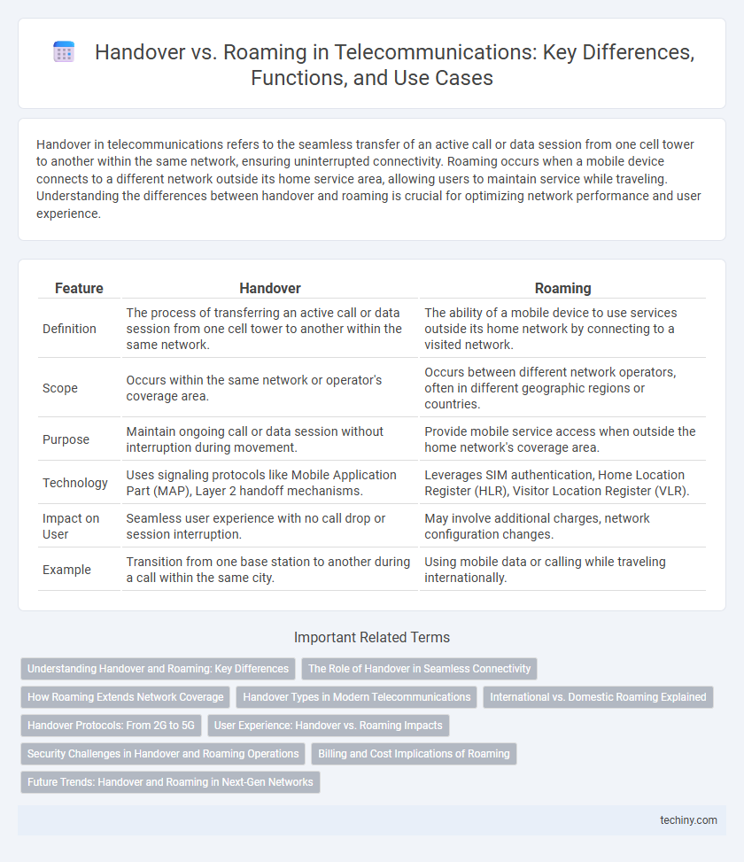 Handover vs. Roaming in Telecommunications: Key Differences, Functions, and Use Cases