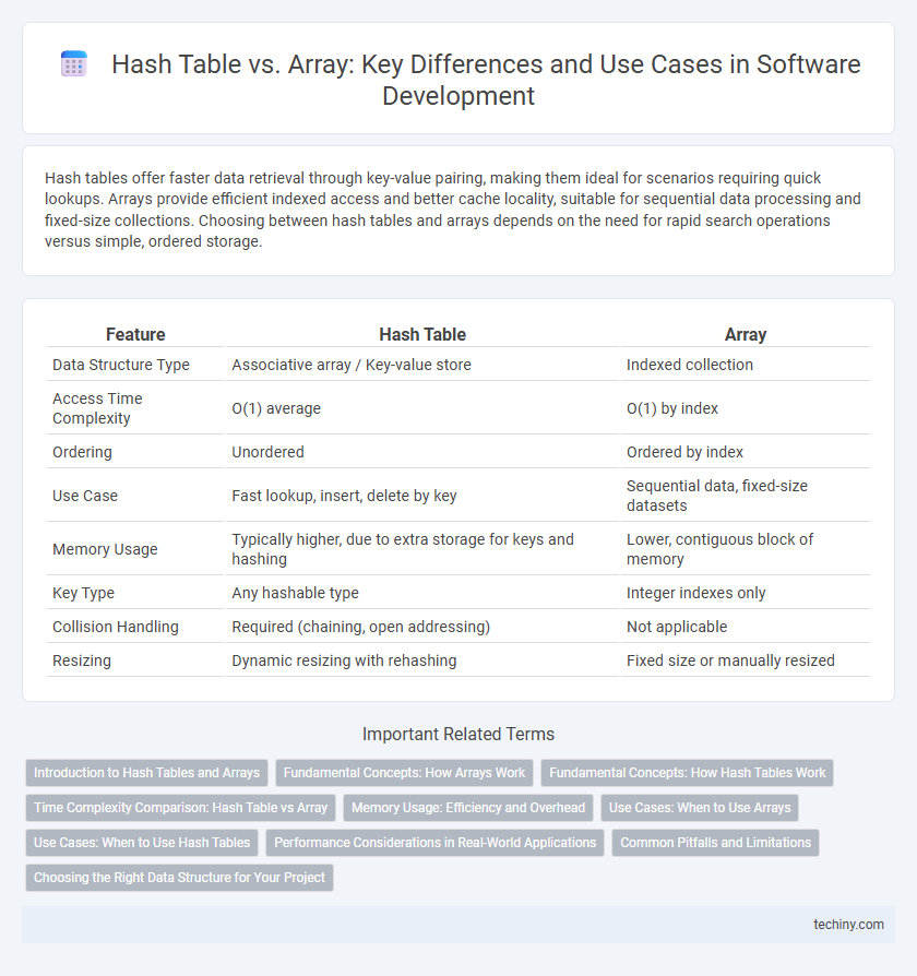 Hash Table vs. Array: Key Differences and Use Cases in Software Development