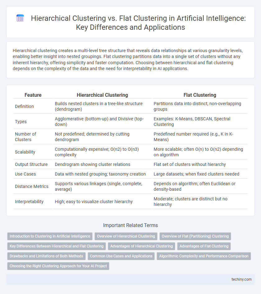 Hierarchical Clustering vs. Flat Clustering in Artificial Intelligence: Key Differences and Applications