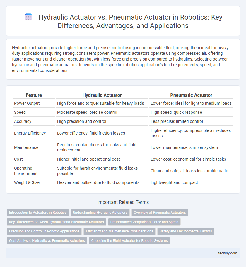 Hydraulic Actuator vs. Pneumatic Actuator in Robotics: Key Differences, Advantages, and Applications