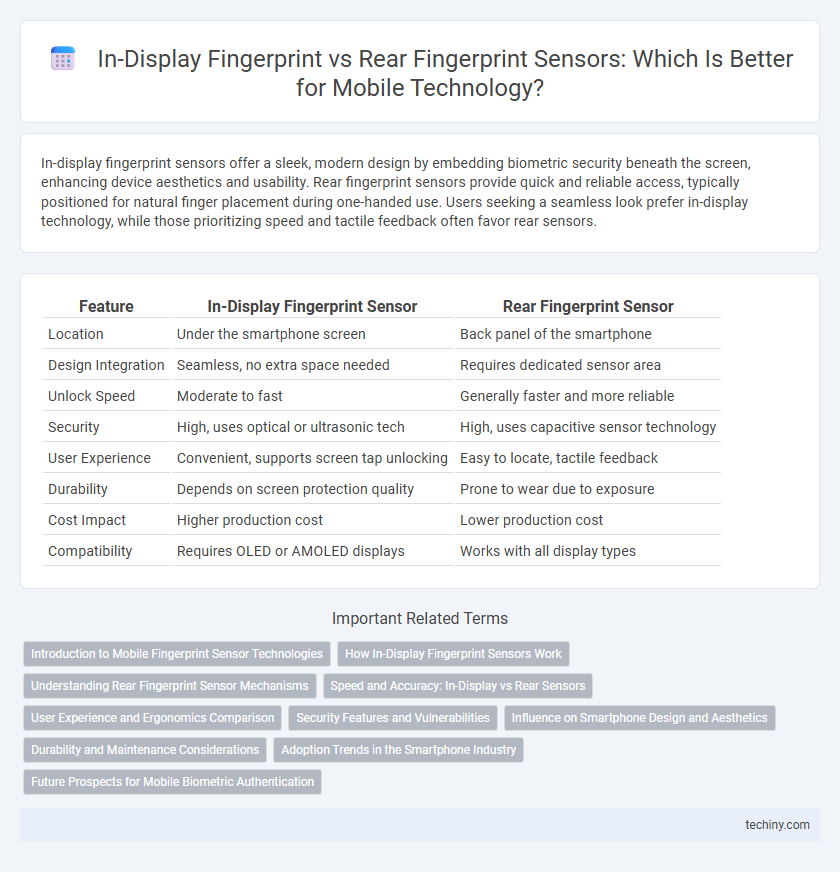 In-Display Fingerprint vs Rear Fingerprint Sensors: Which Is Better for Mobile Technology?