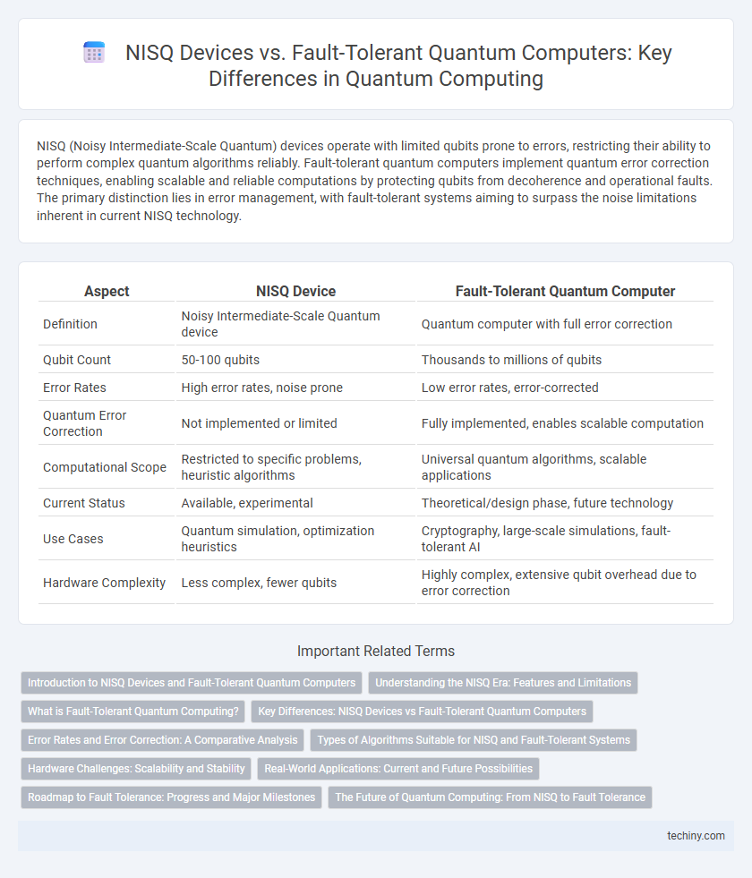 NISQ Devices vs. Fault-Tolerant Quantum Computers: Key Differences in Quantum Computing