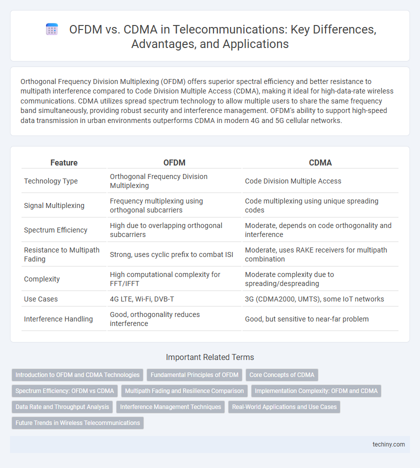 OFDM vs. CDMA in Telecommunications: Key Differences, Advantages, and Applications