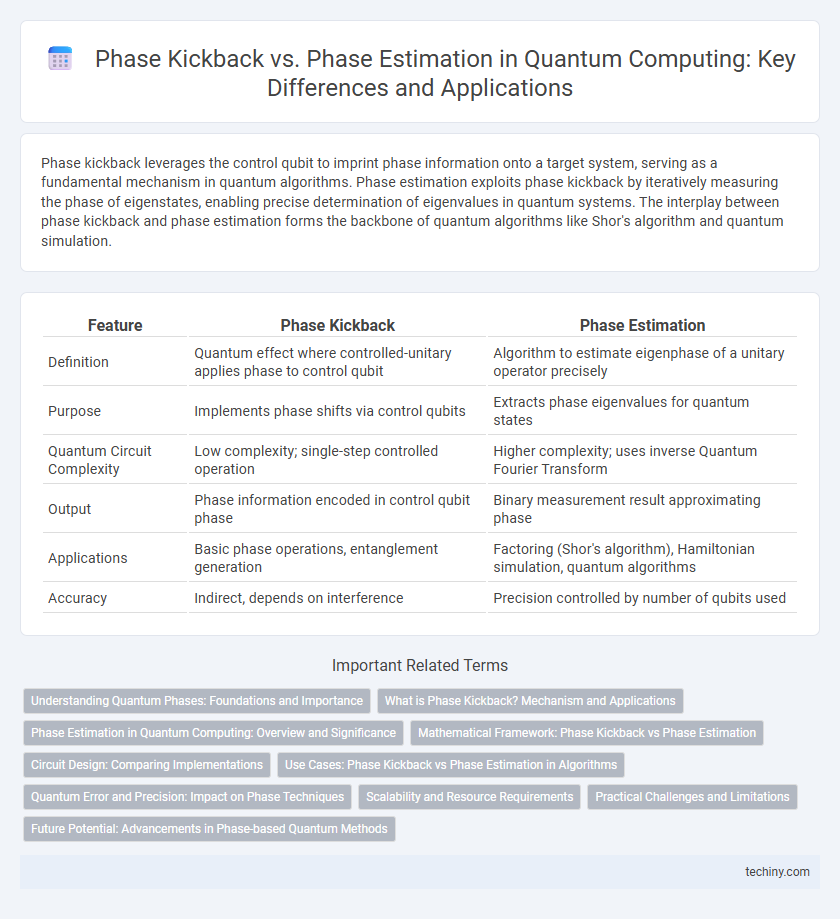Phase Kickback vs. Phase Estimation in Quantum Computing: Key Differences and Applications